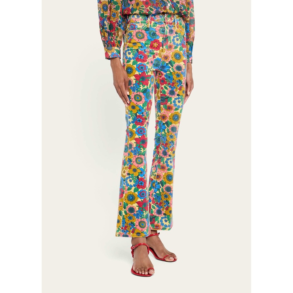 MOTHER Floral Wide Leg Jeans in Multicolor